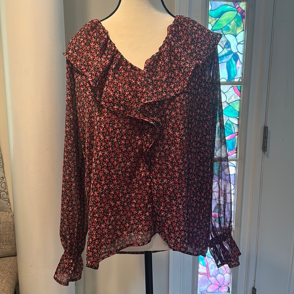 LOFT Floral Blouse Sz M